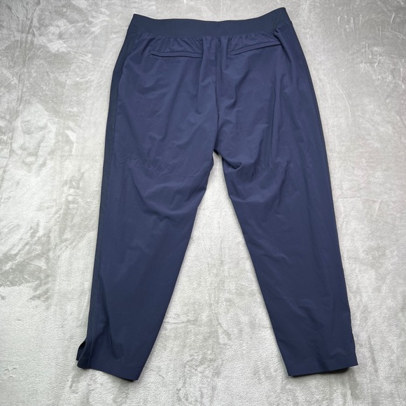Athleta Brooklyn Ankle Pants Womens 16 Navy Blue Solid Stretch Tapered Leg - Picture 2 of 14